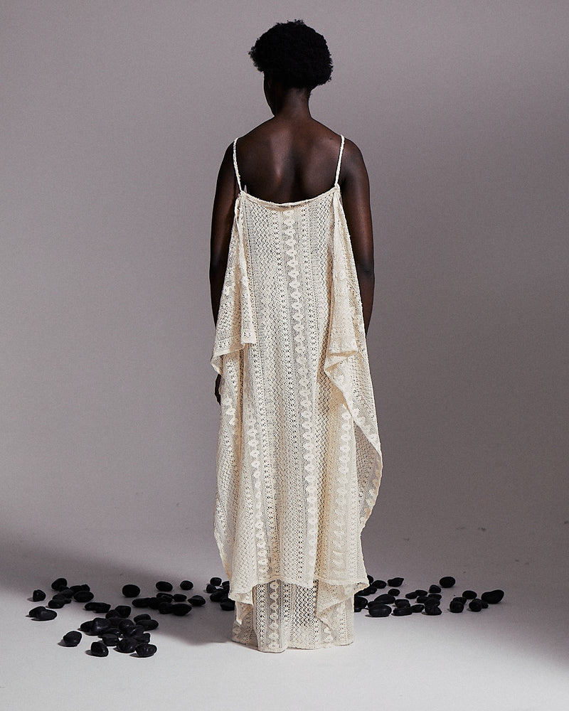 NOVA slip dress with scarf detail in crochet
