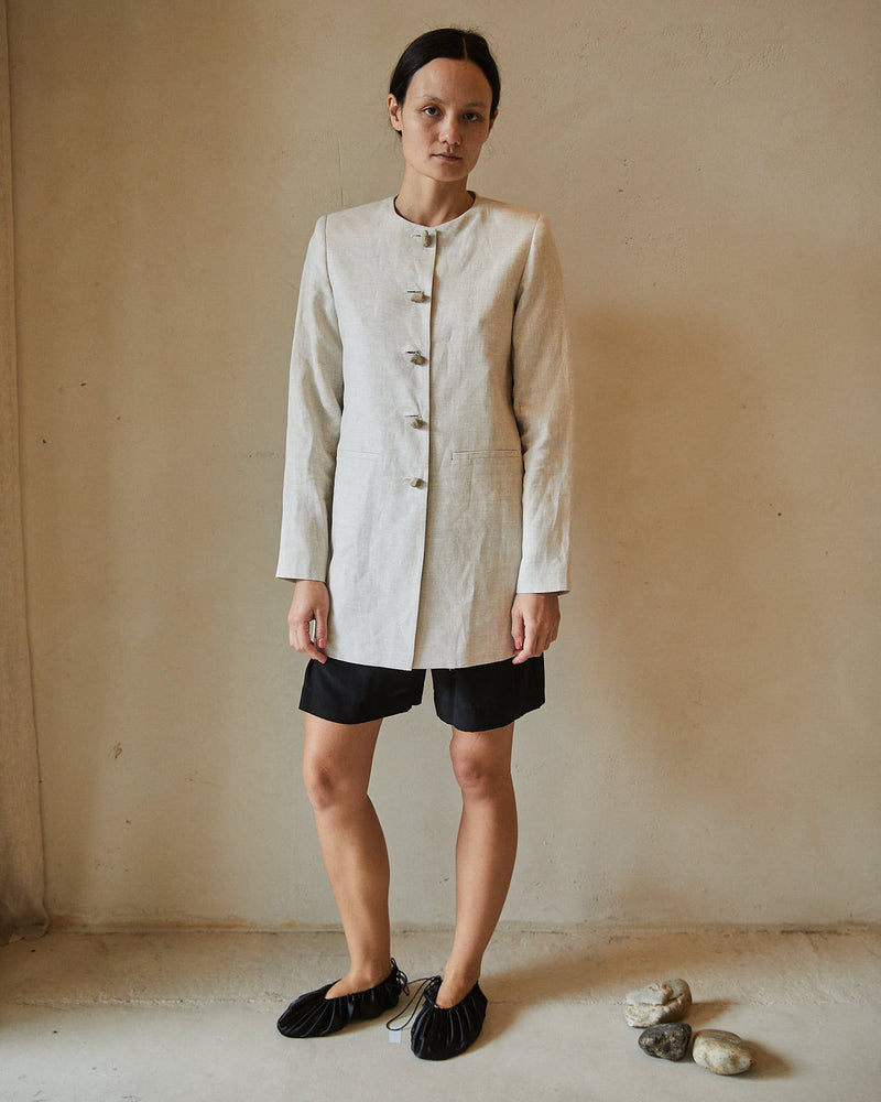 OSLO pebble button jacket in linen