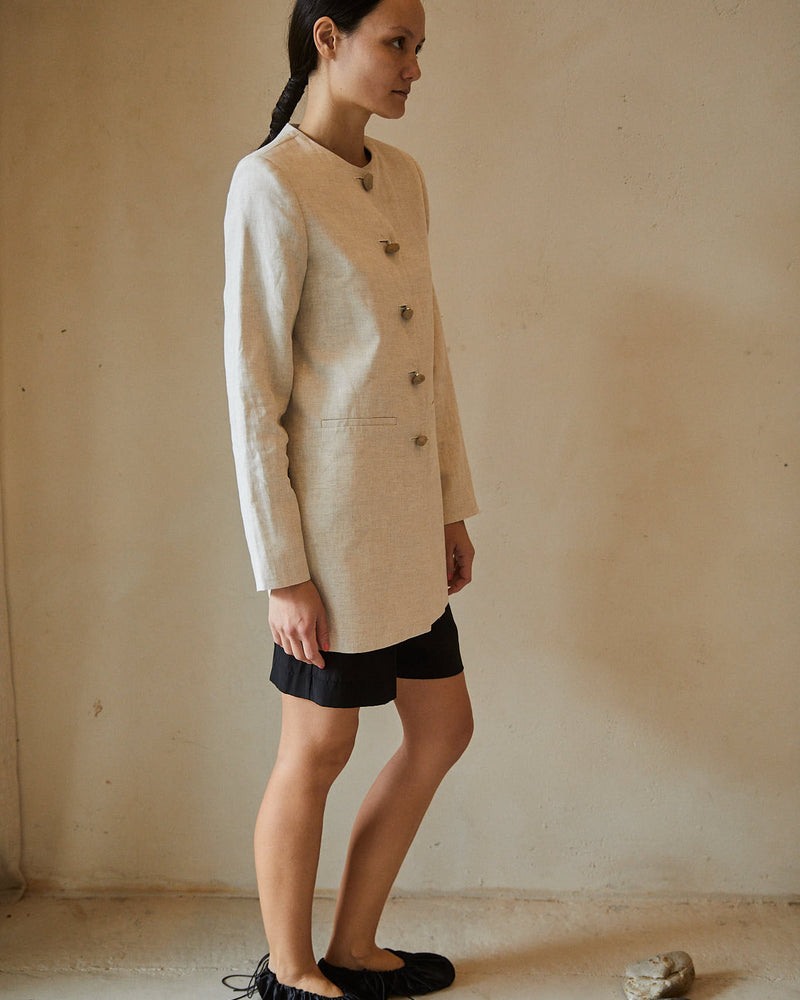 OSLO pebble button jacket in linen