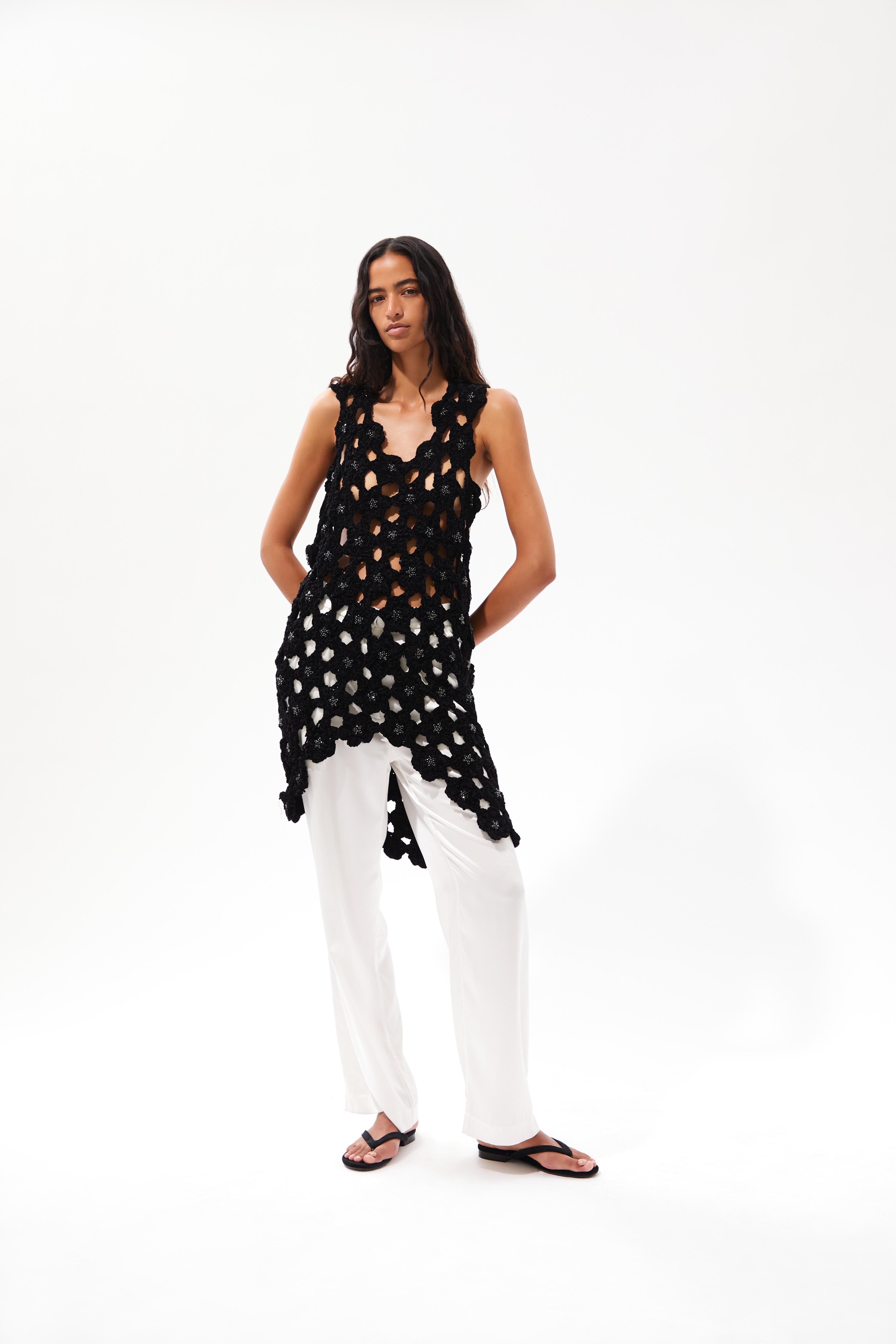 albus lumen crochet dress Albus Lumen Necto Cotton-Crochet Dress in Cream