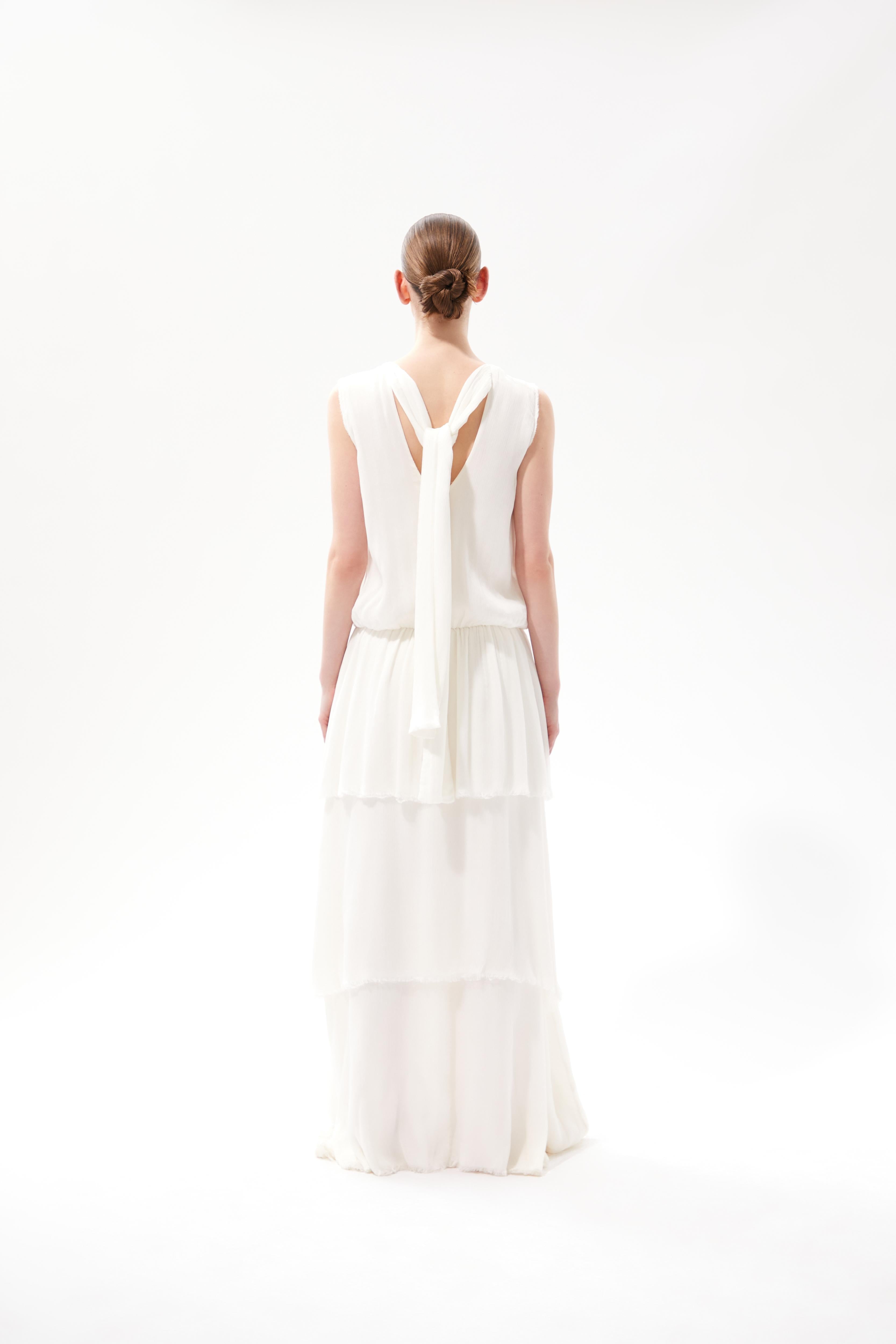 CLOUD triple layer silk chiffon gown