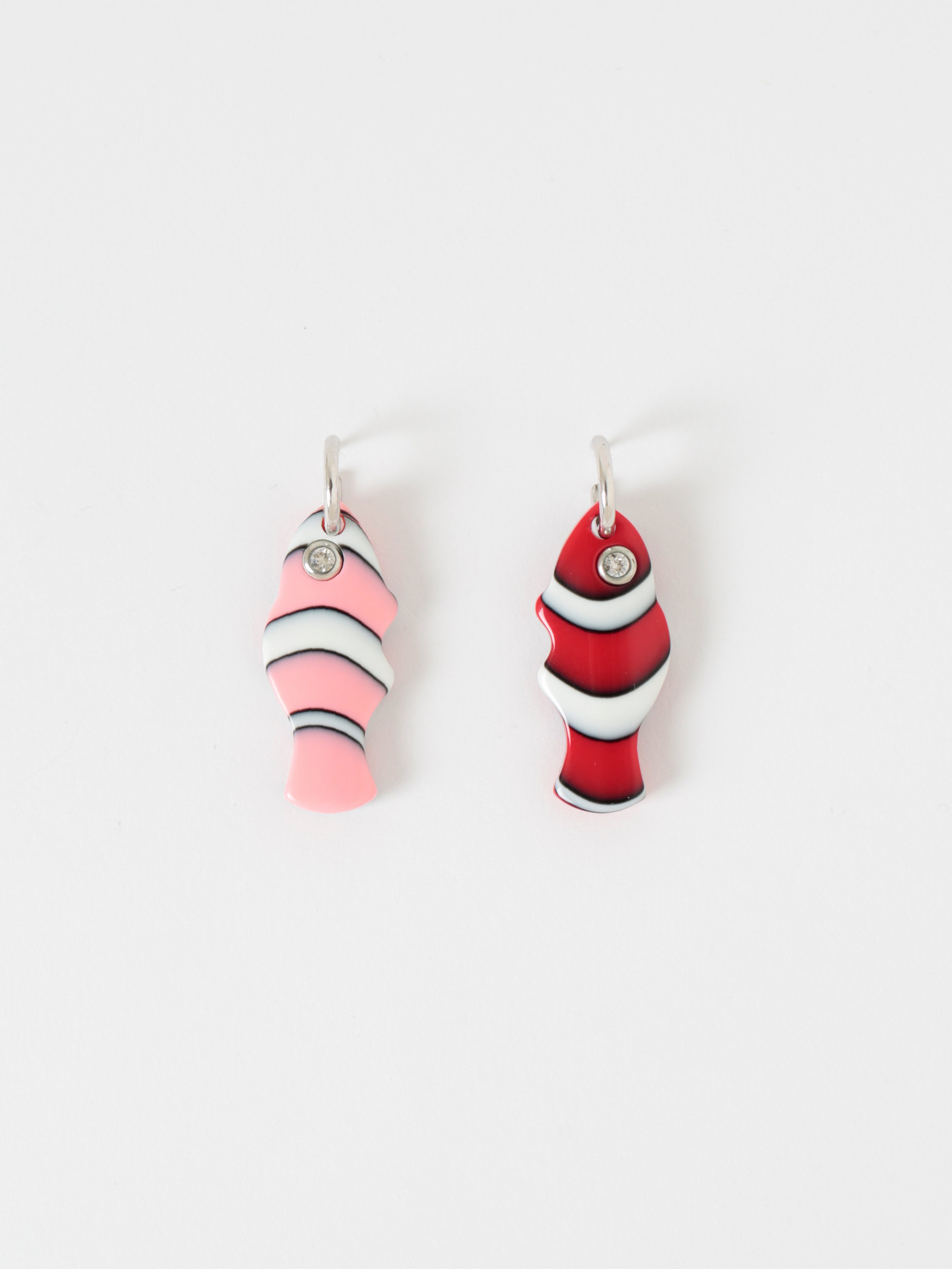 RED AND PINK FISH MISMATCH EARRINGS
