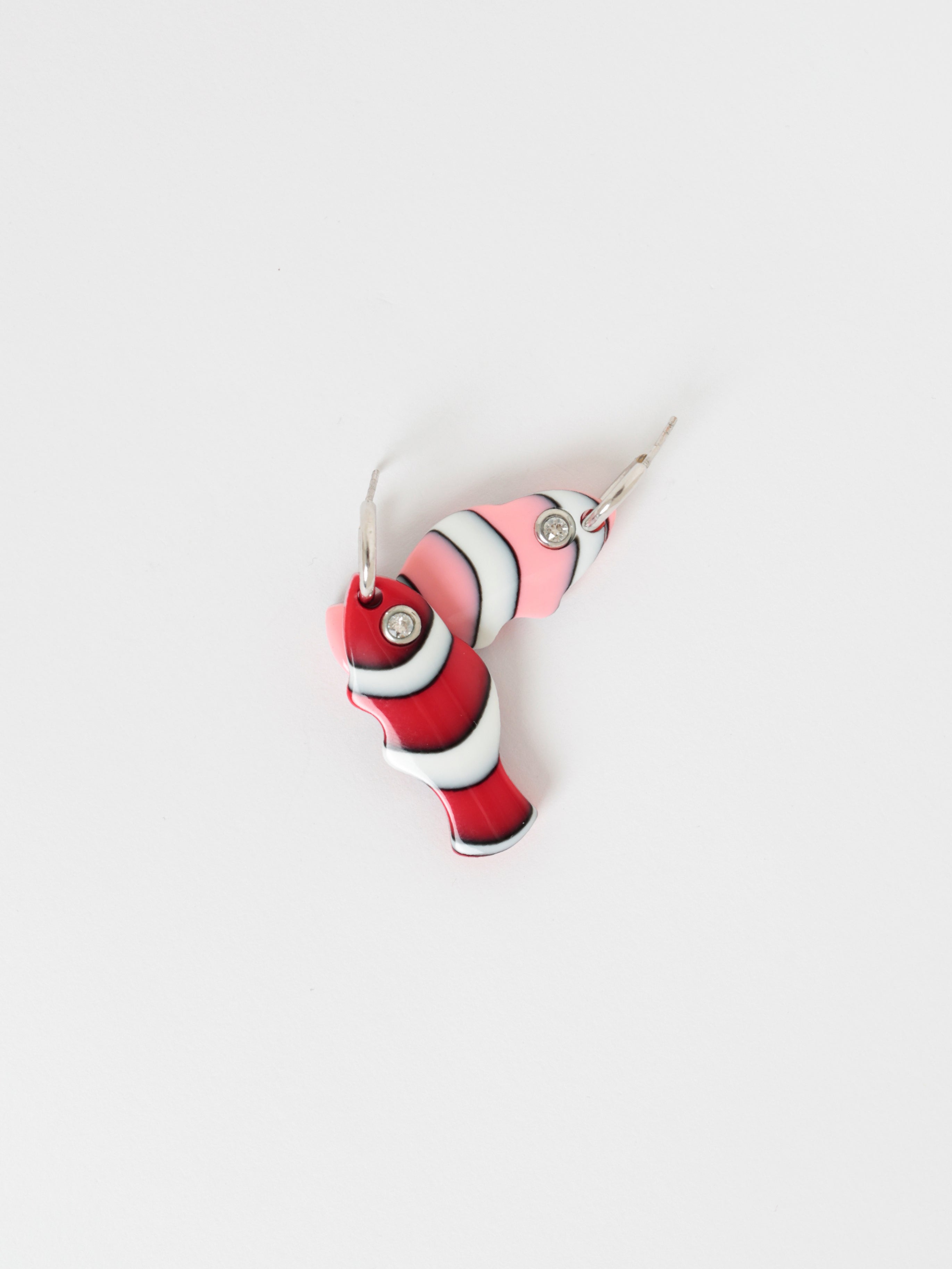 RED AND PINK FISH MISMATCH EARRINGS