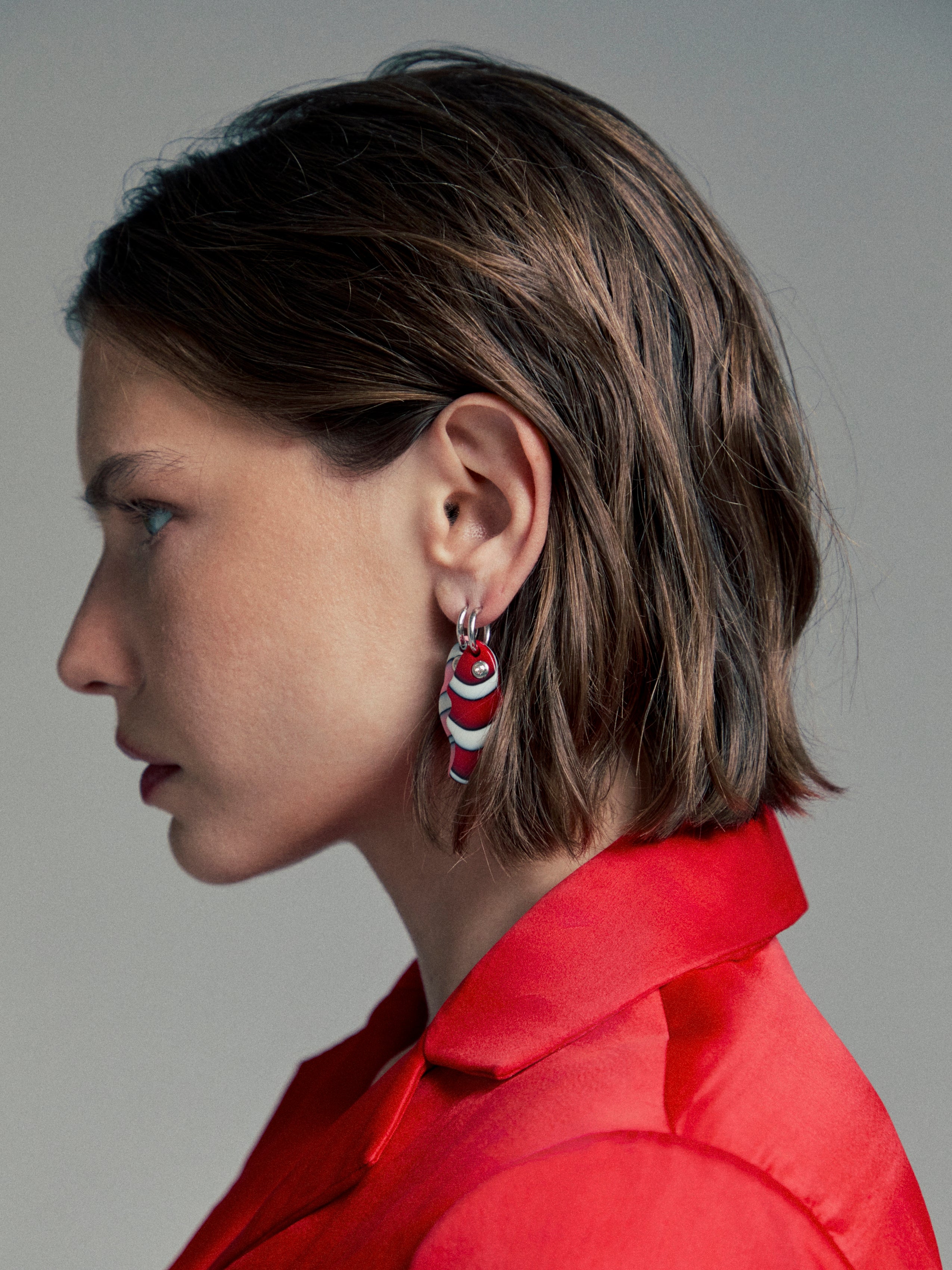 RED AND PINK FISH MISMATCH EARRINGS