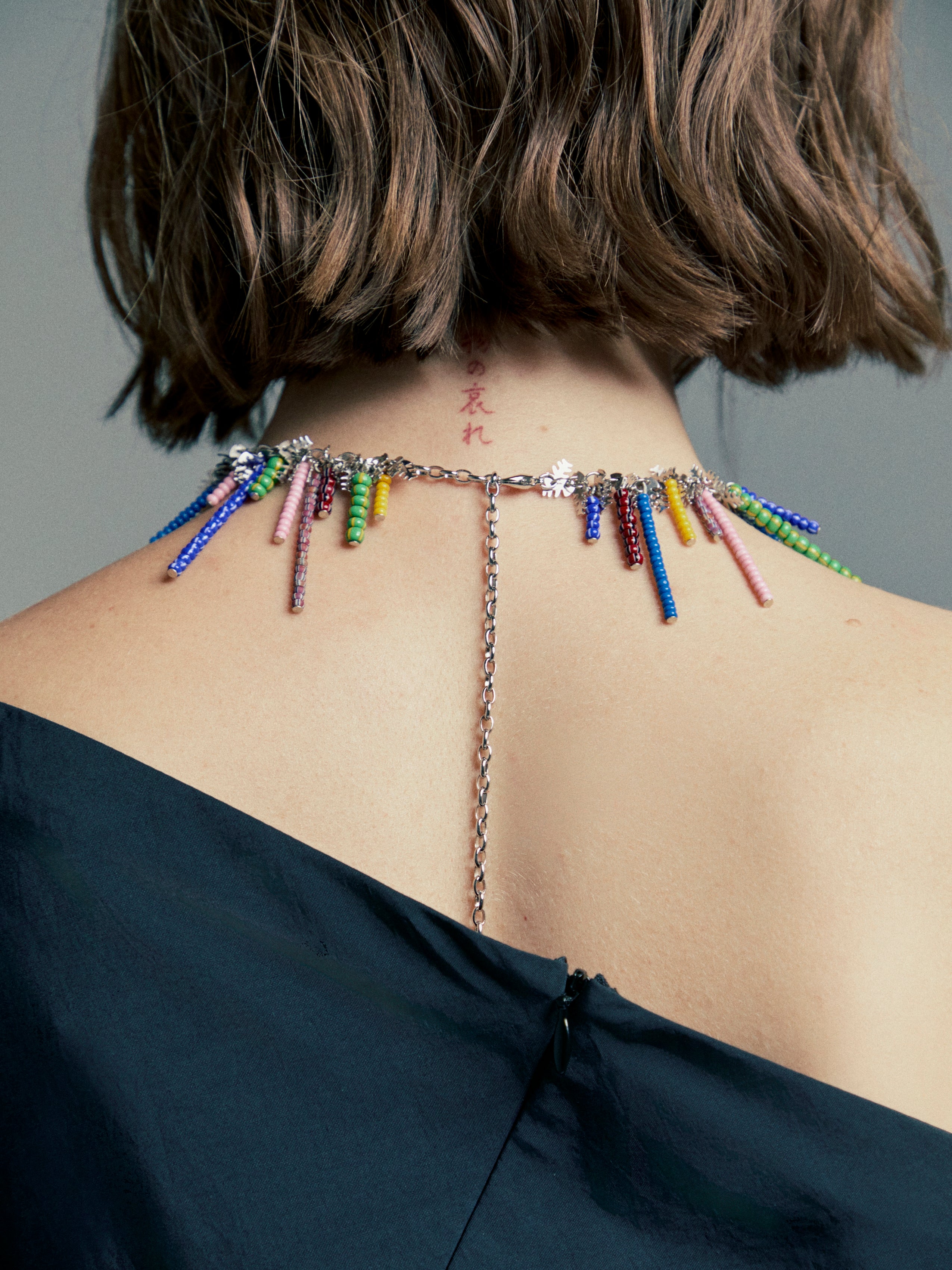 LITTLE FISH AND MULTI BEAD NECKLACE